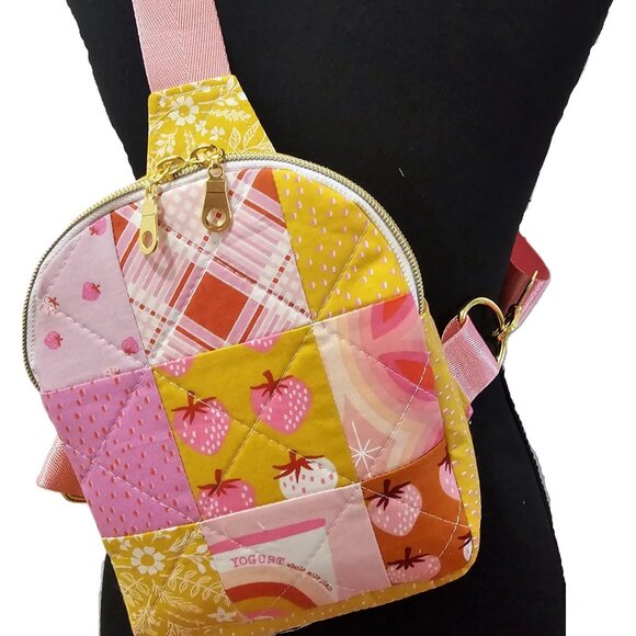 Mav Sling Patchwork Mini Sling Backpack: Ruby Star Society Crossbody Bag